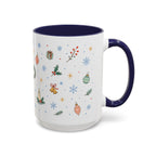 Christmas Ornament Mug | Snowflake Watercolor Holiday Gift | Accent Cup 11oz 15oz