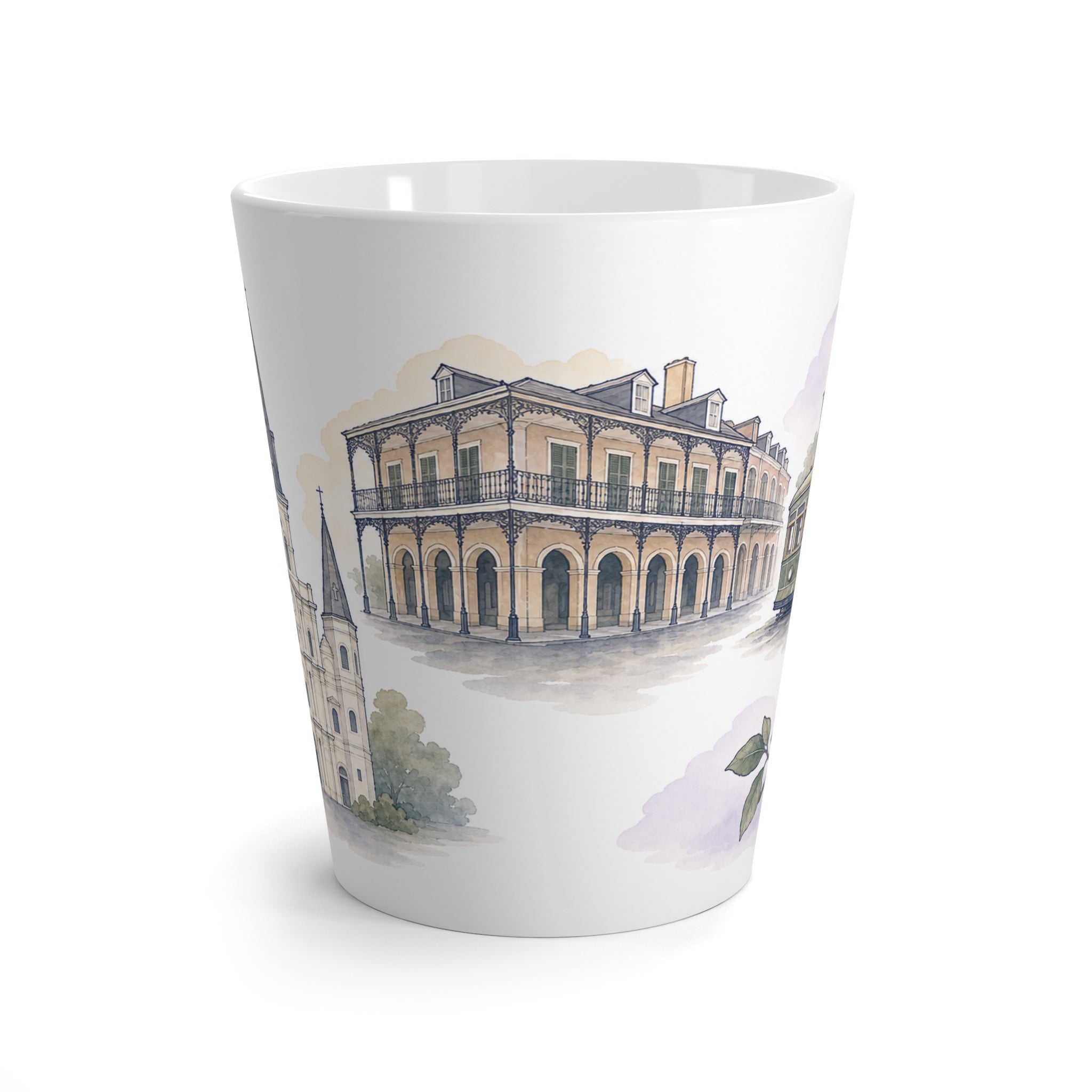 New Orleans Latte Mug | Watercolor City Travel Mug | 12 oz Ceramic Souvenir Gift
