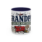 Grandpa Can Fix Anything Coffee Mug | Funny Gift From Grandkids | Accent Ceramic 11oz 15oz