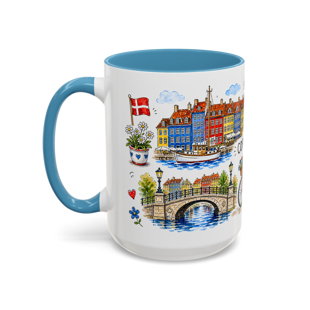 Copenhagen Travel Mug | European City Souvenir Accent Coffee Mug | 11oz 15oz Ceramic Cup