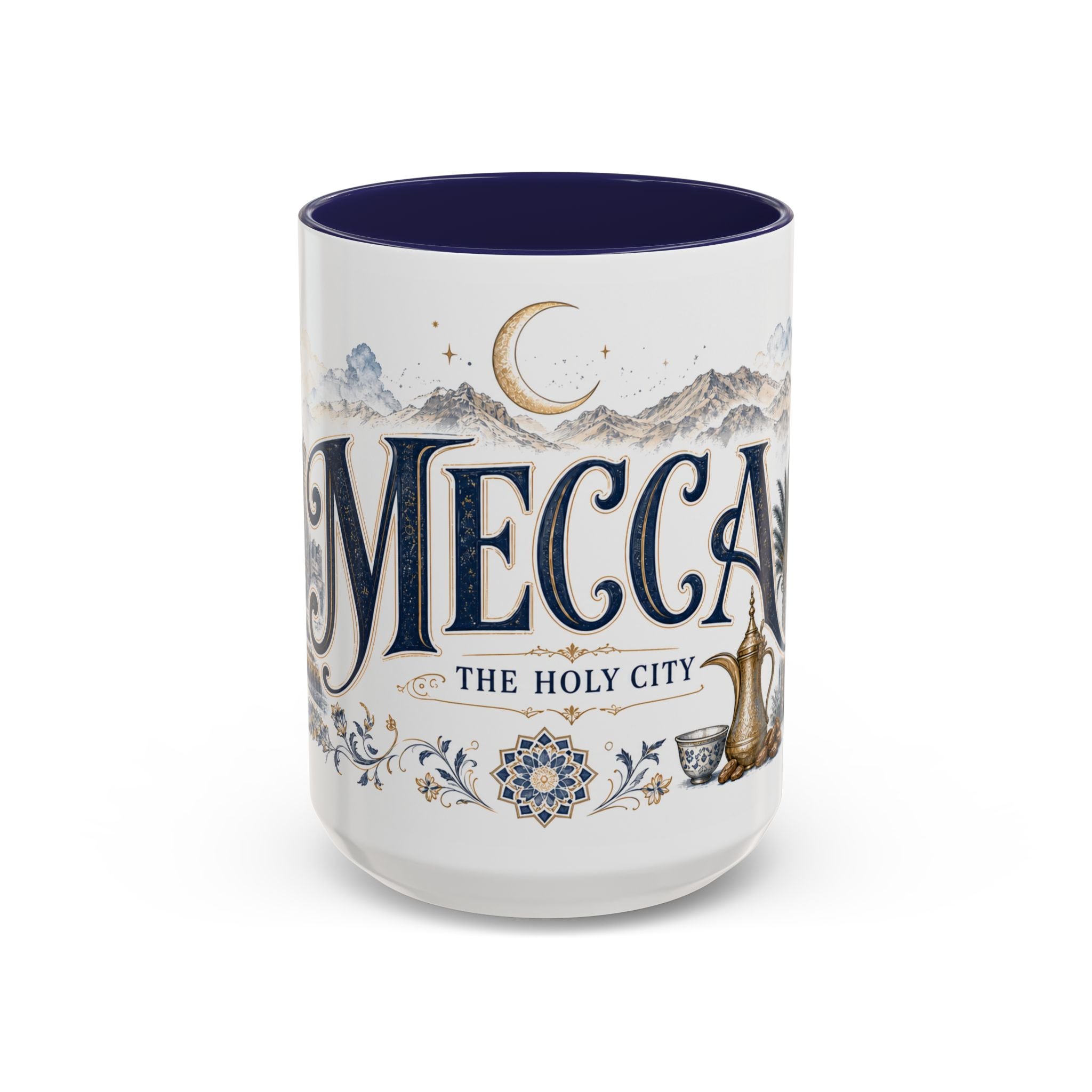 Mecca Coffee Mug | Saudi Arabia Travel Souvenir | Vintage Illustrated City Gift | 11 oz 15 oz Accent Mug