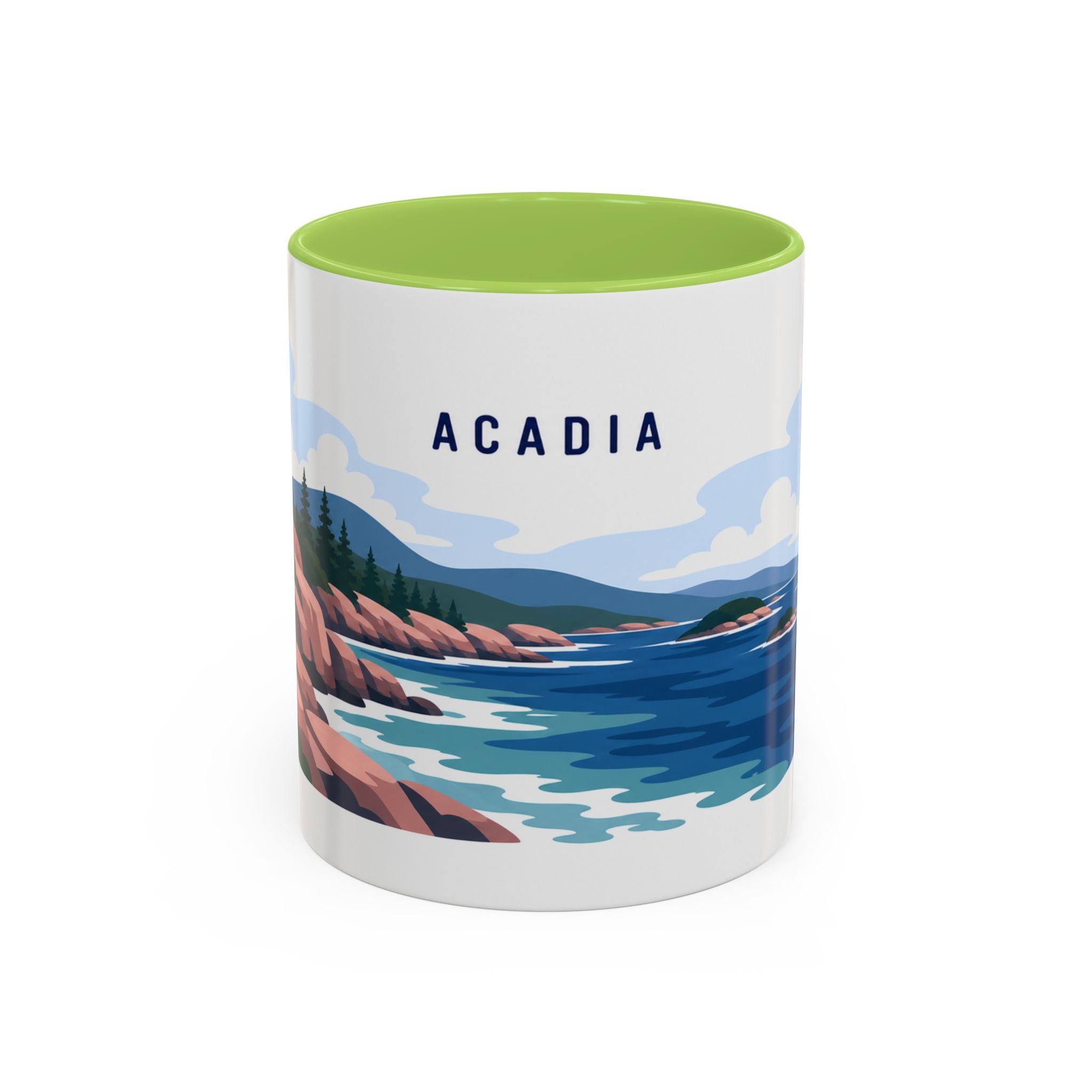 Acadia National Park Coffee Mug | Solid Color Block Park Souvenir | 11oz 15oz Accent Mug