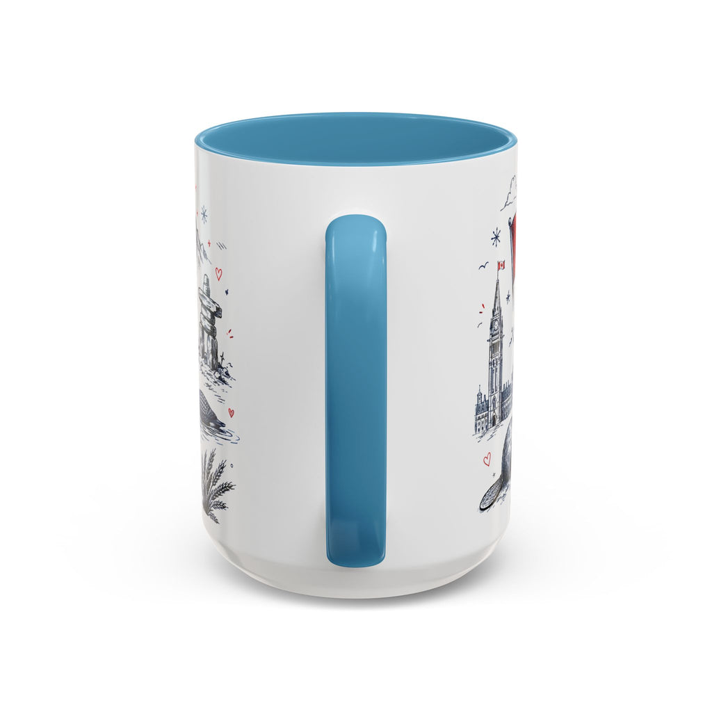 O Canada True North Coffee Mug | Canadian Pride Gift | Accent Color Ceramic 11oz 15oz