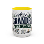 Grandpa The Legend Coffee Mug | Gift From Grandkids | Accent Color Ceramic 11oz 15oz