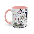 Thank You Teacher Coffee Mug | For Helping Me Grow Appreciation Gift | Accent Color Ceramic 11oz 15oz