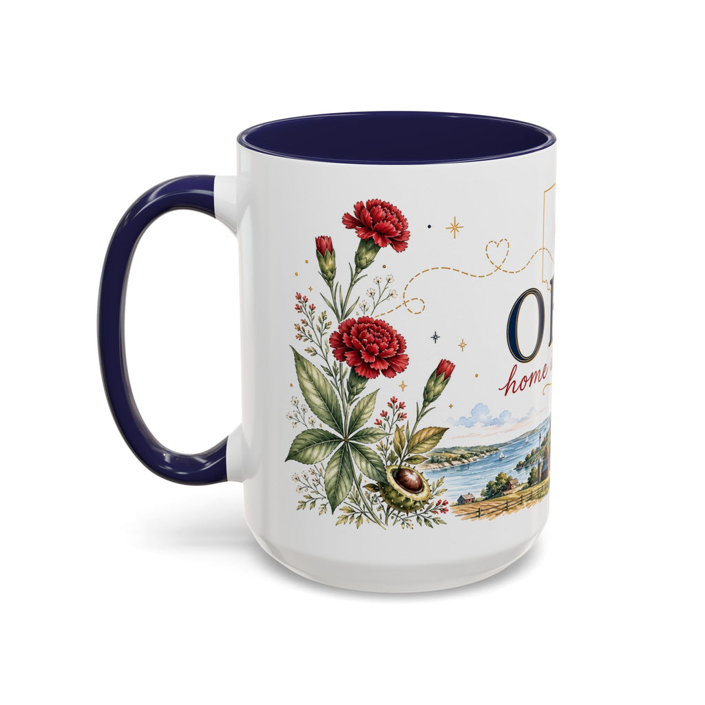 Ohio State Map Mug | Botanical Travel Sketch, Homesick Gift, Long Distance Friendship