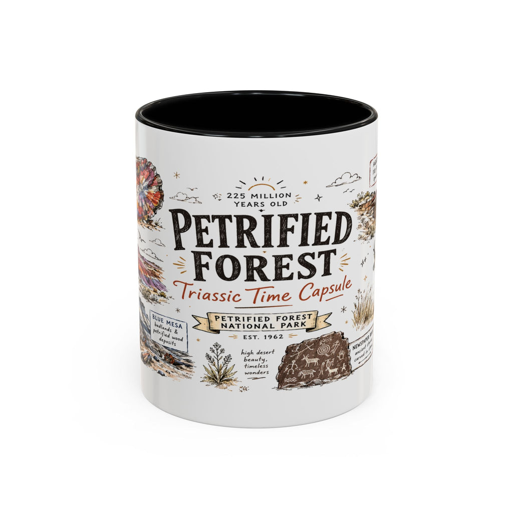 Petrified Forest National Park Coffee Mug | Arizona Painted Desert Fossil Gift | Accent Color Ceramic 11oz 15oz