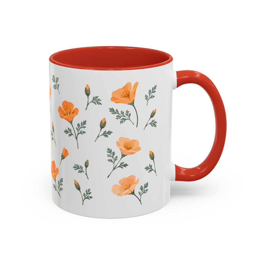 California California poppy Mug, State Flower Floral Coffee Cup, 11oz Botanical Gift