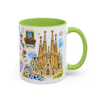 Barcelona Travel Mug | European City Souvenir Accent Coffee Mug | 11oz 15oz Ceramic Cup