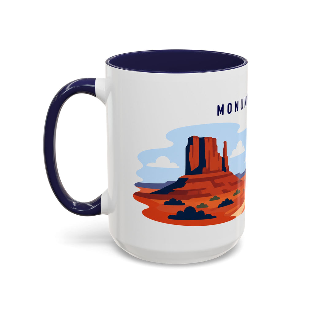 Monument Valley Coffee Mug | Travel Destination Souvenir Gift | Accent Color Ceramic 11oz 15oz