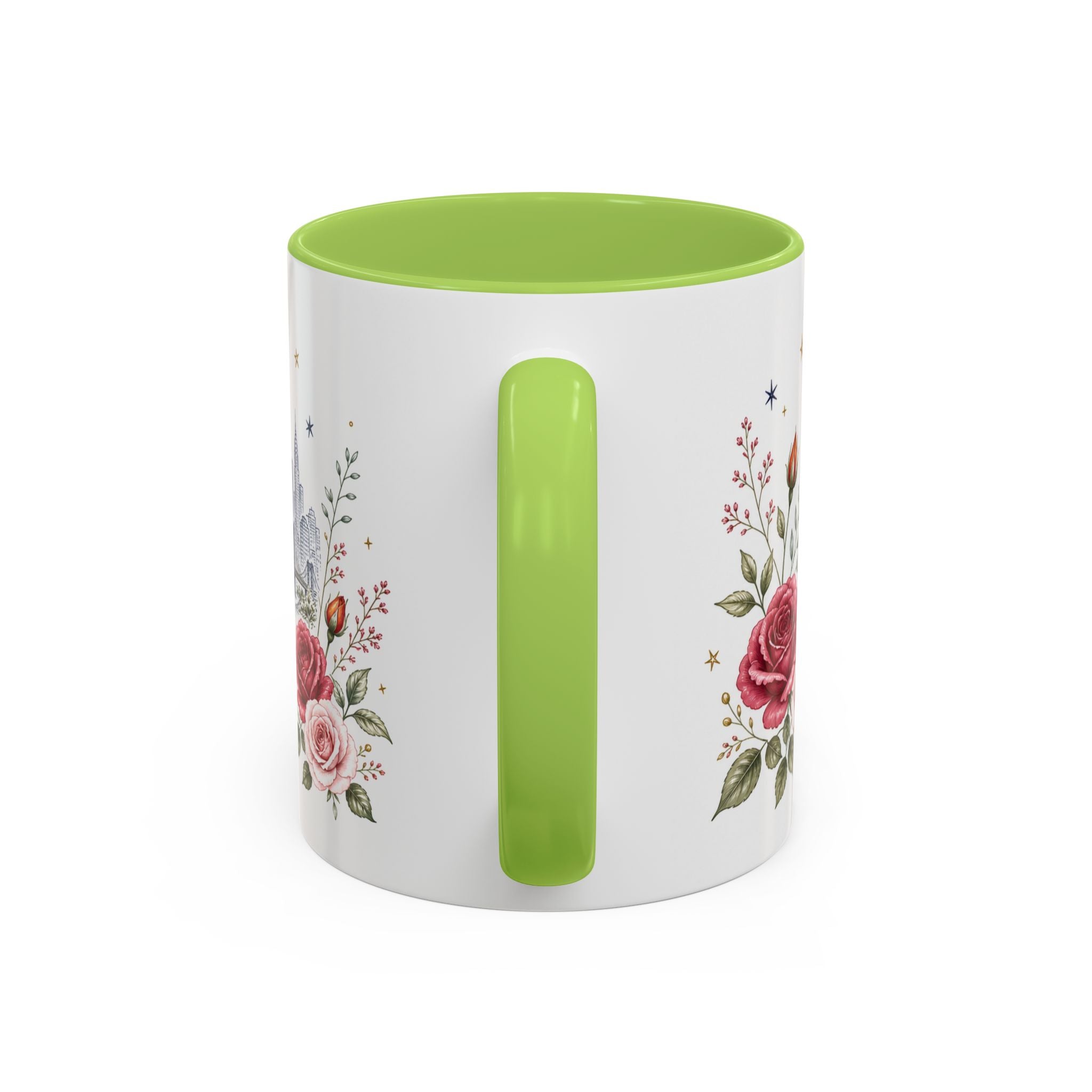 New York State Map Mug | Botanical Rose Accents, Long Distance Friendship Gift