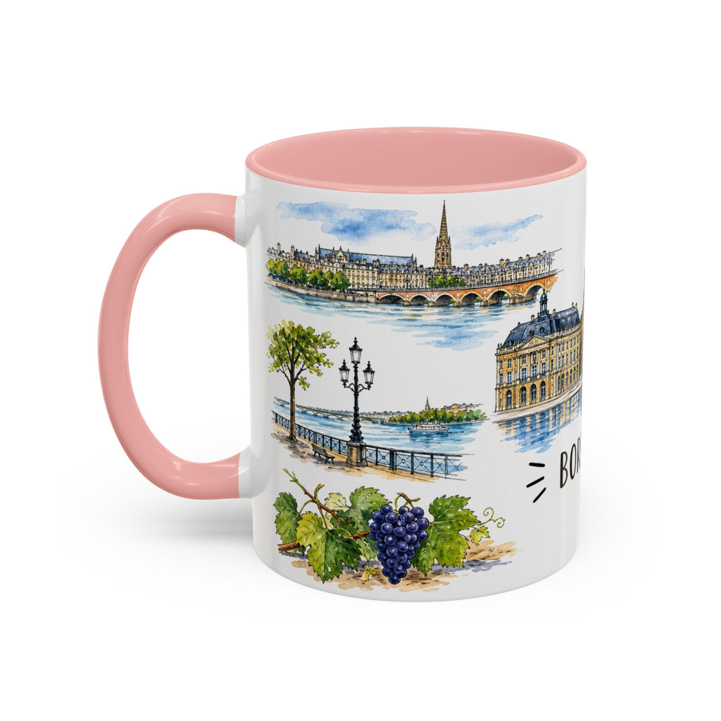 Bordeaux Illustrated Travel Mug | City Souvenir Accent Coffee Mug | 11oz 15oz Ceramic Cup