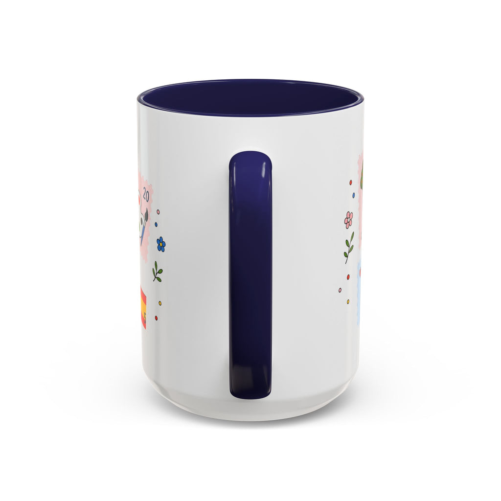 Madrid Coffee Mug | Postage Stamp Collage Mug | Travel Souvenir Accent Cup 11oz 15oz