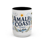 Amalfi Coast Coffee Mug | Travel Destination Souvenir Gift | Accent Color Ceramic 11oz 15oz