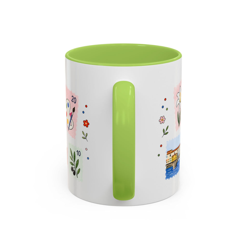 Florence Coffee Mug | Postage Stamp Collage Mug | Travel Souvenir Accent Cup 11oz 15oz