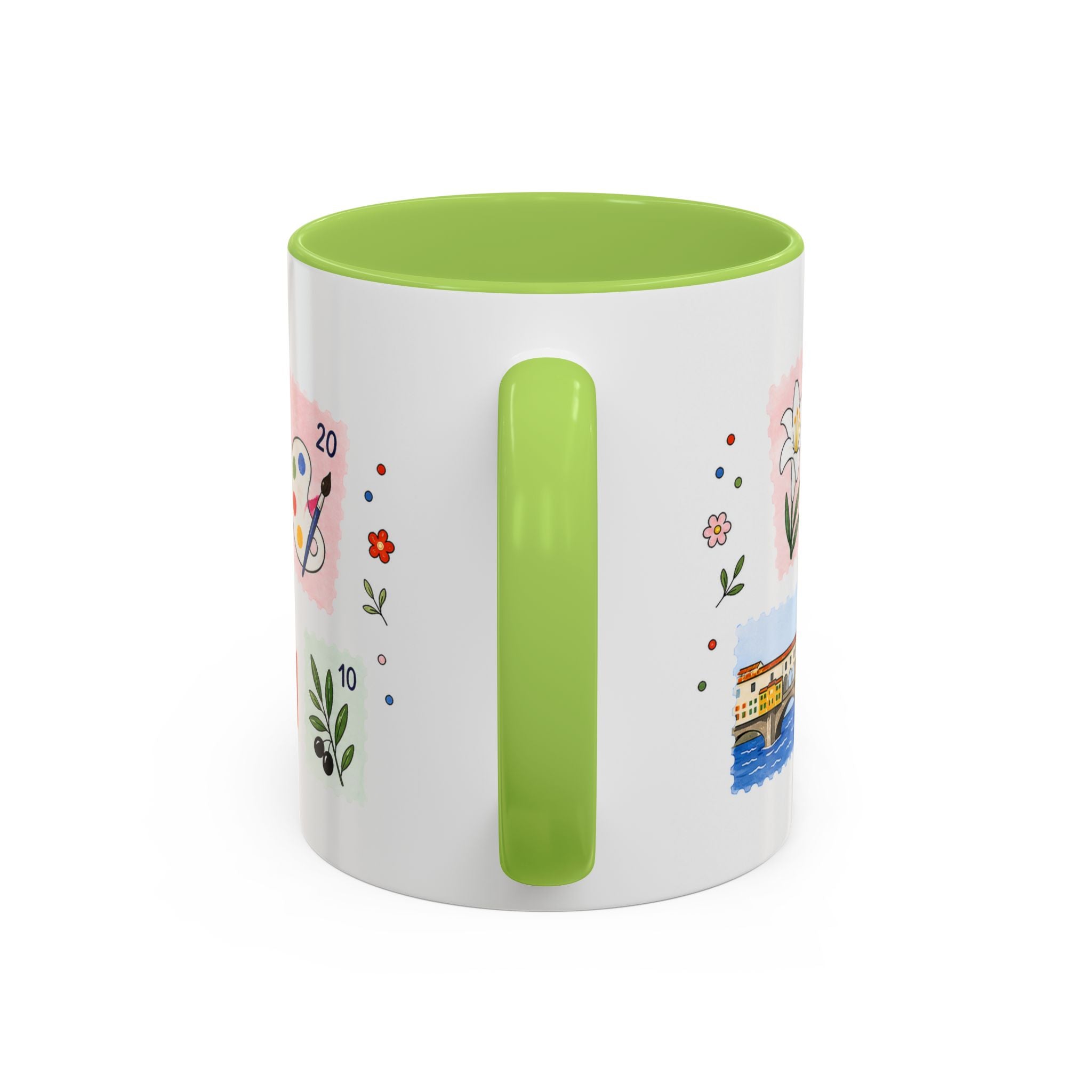 Florence Coffee Mug | Postage Stamp Collage Mug | Travel Souvenir Accent Cup 11oz 15oz