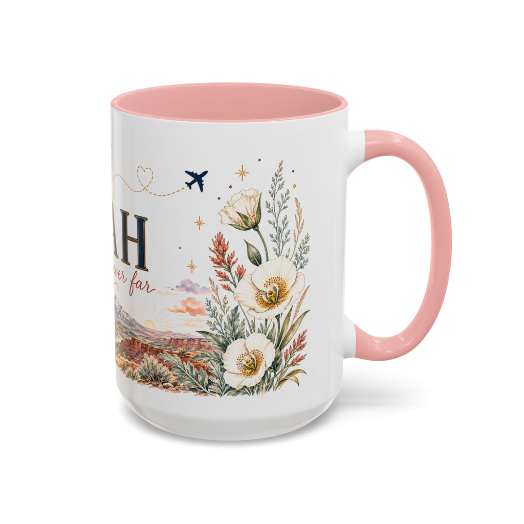 Utah Home State Mug | Moving Away Gift | Long Distance Friendship Coffee Cup | 11oz 15oz Accent Mug
