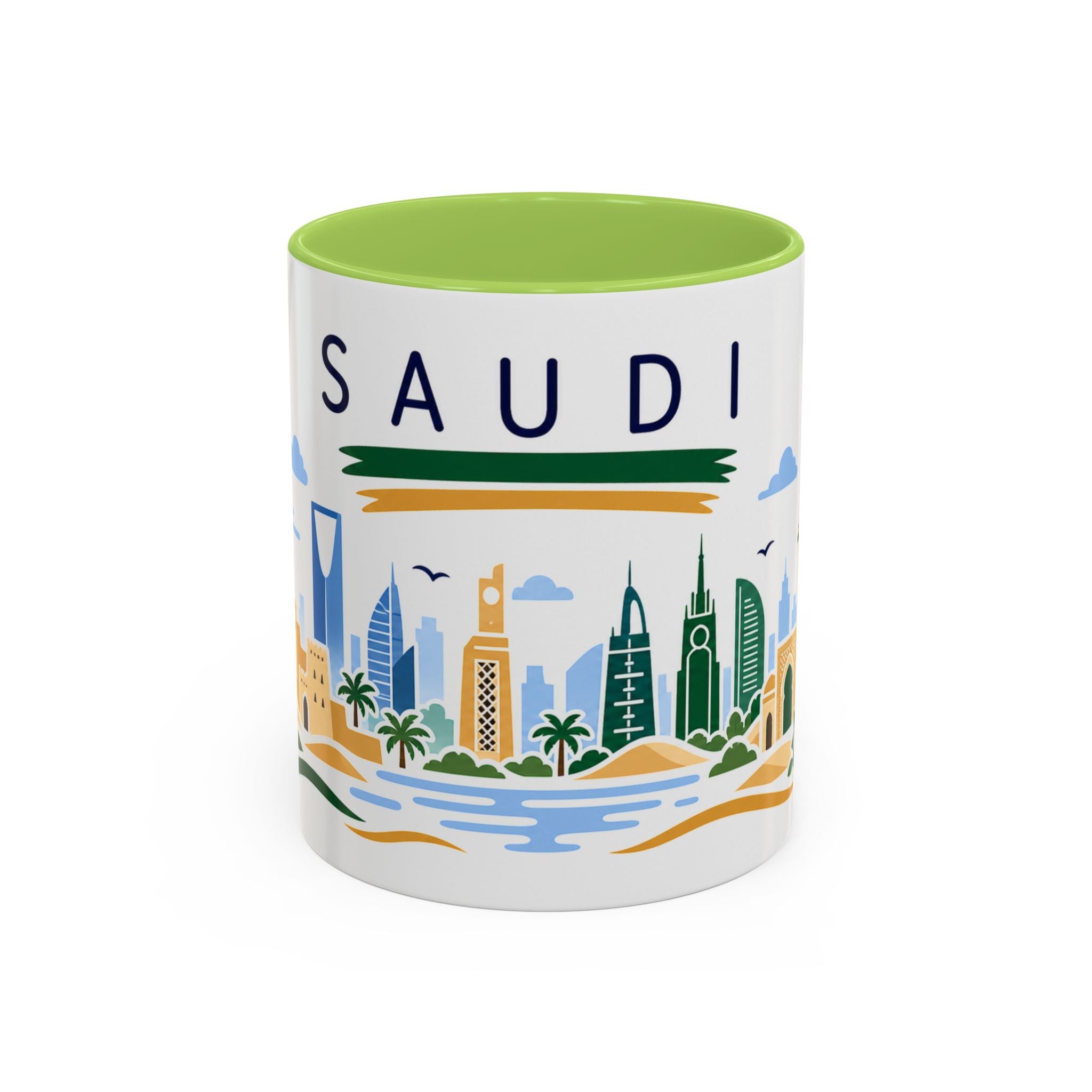 Saudi Arabia Coffee Mug | Travel Souvenir Accent Mug | Country Gift Ceramic Cup 11oz 15oz