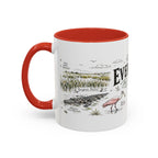 Everglades National Park Coffee Mug | Florida Wetlands Wildlife Kayak Gift | Accent Color Ceramic 11oz 15oz