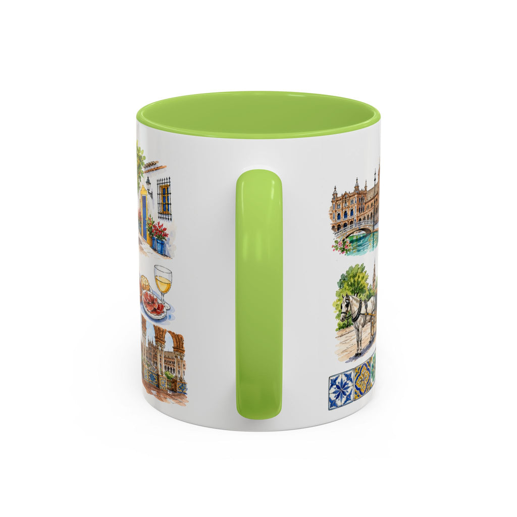 Seville Illustrated Travel Mug | City Souvenir Accent Coffee Mug | 11oz 15oz Ceramic Cup