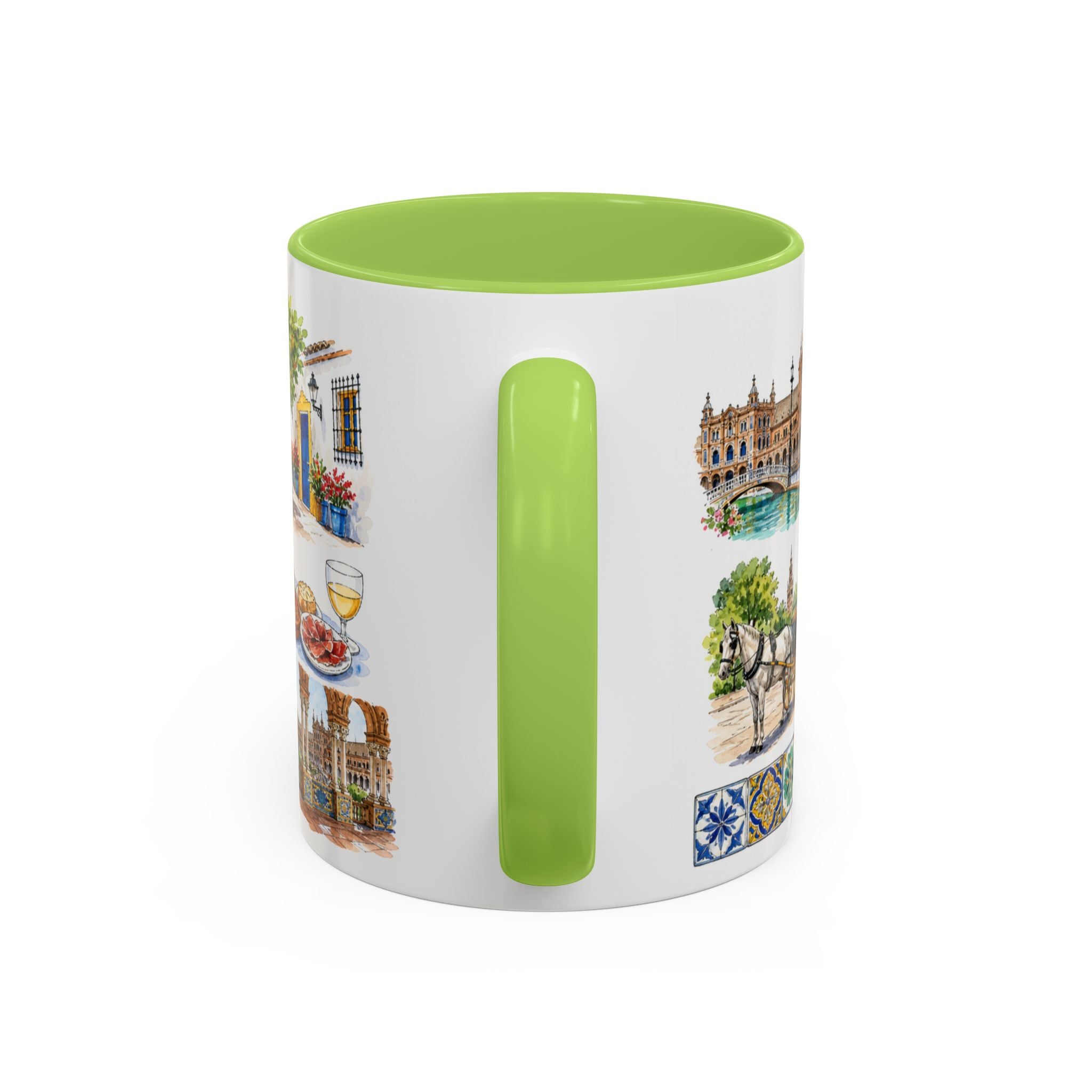 Seville Illustrated Travel Mug | City Souvenir Accent Coffee Mug | 11oz 15oz Ceramic Cup