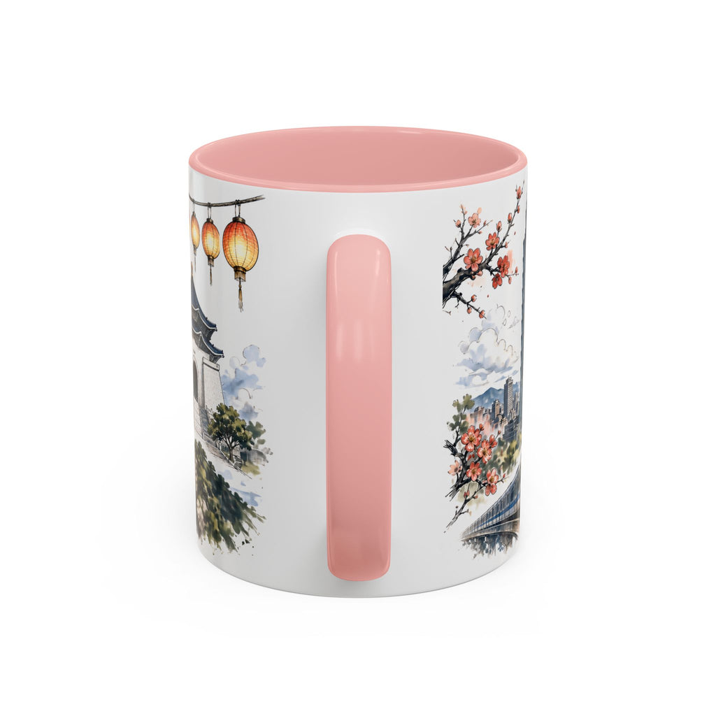 Taipei Coffee Mug | Taiwan Travel Souvenir | Vintage Illustrated City Gift | 11 oz 15 oz Accent Mug