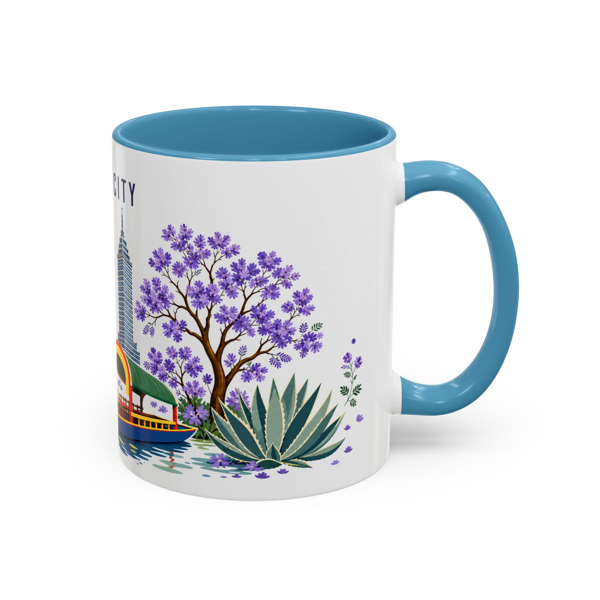 Mexico City Coffee Mug | Mexico Travel Souvenir | Porcelain Decal City Gift | 11oz 15oz Accent Mug