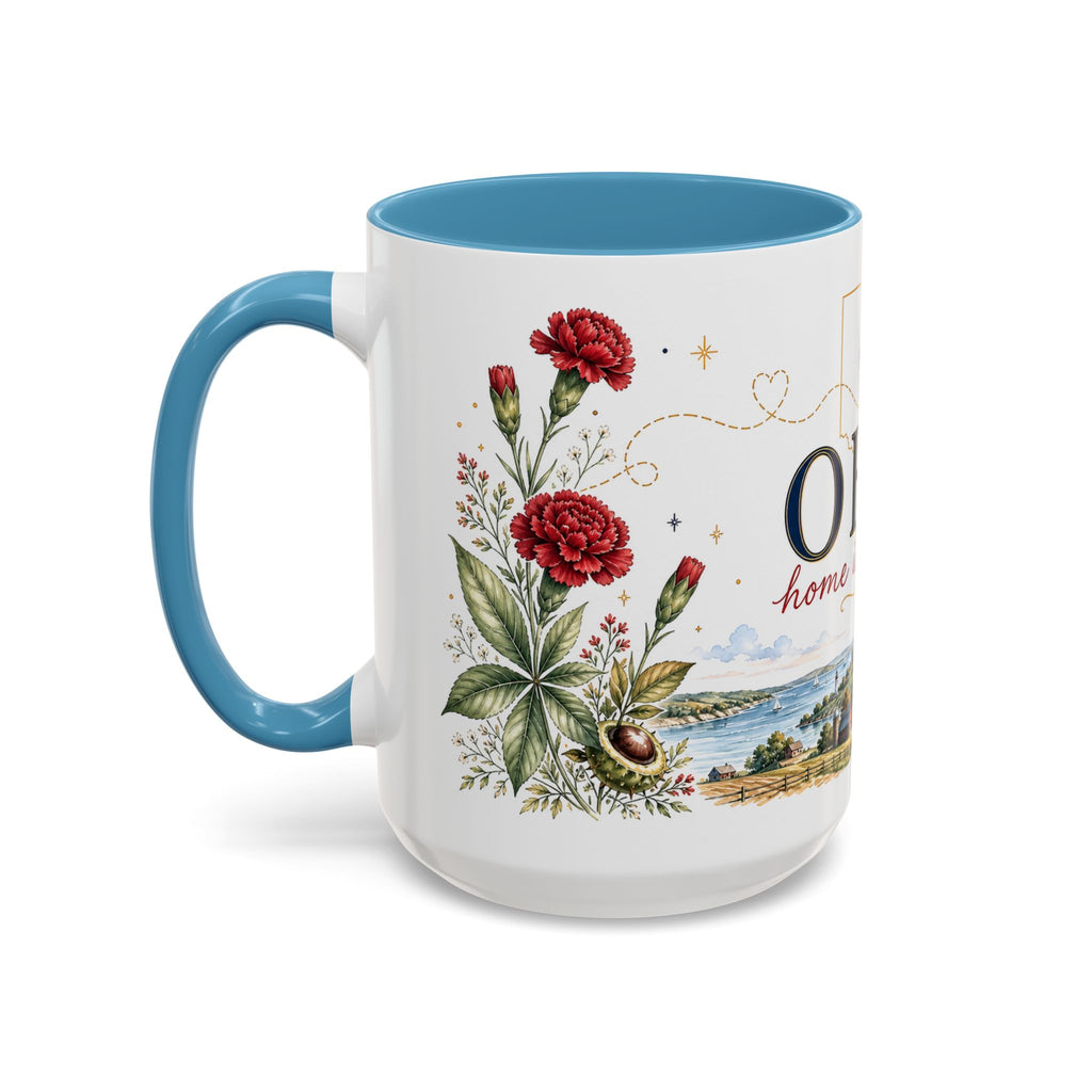 Ohio State Map Mug | Botanical Travel Sketch, Homesick Gift, Long Distance Friendship