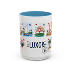 Luxor Coffee Mug | Postage Stamp Collage Mug | Travel Souvenir Accent Cup 11oz 15oz