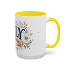 Personalized Name Birth Month Mug | Birth Flower Stone Birthday Gift | 11oz 15oz
