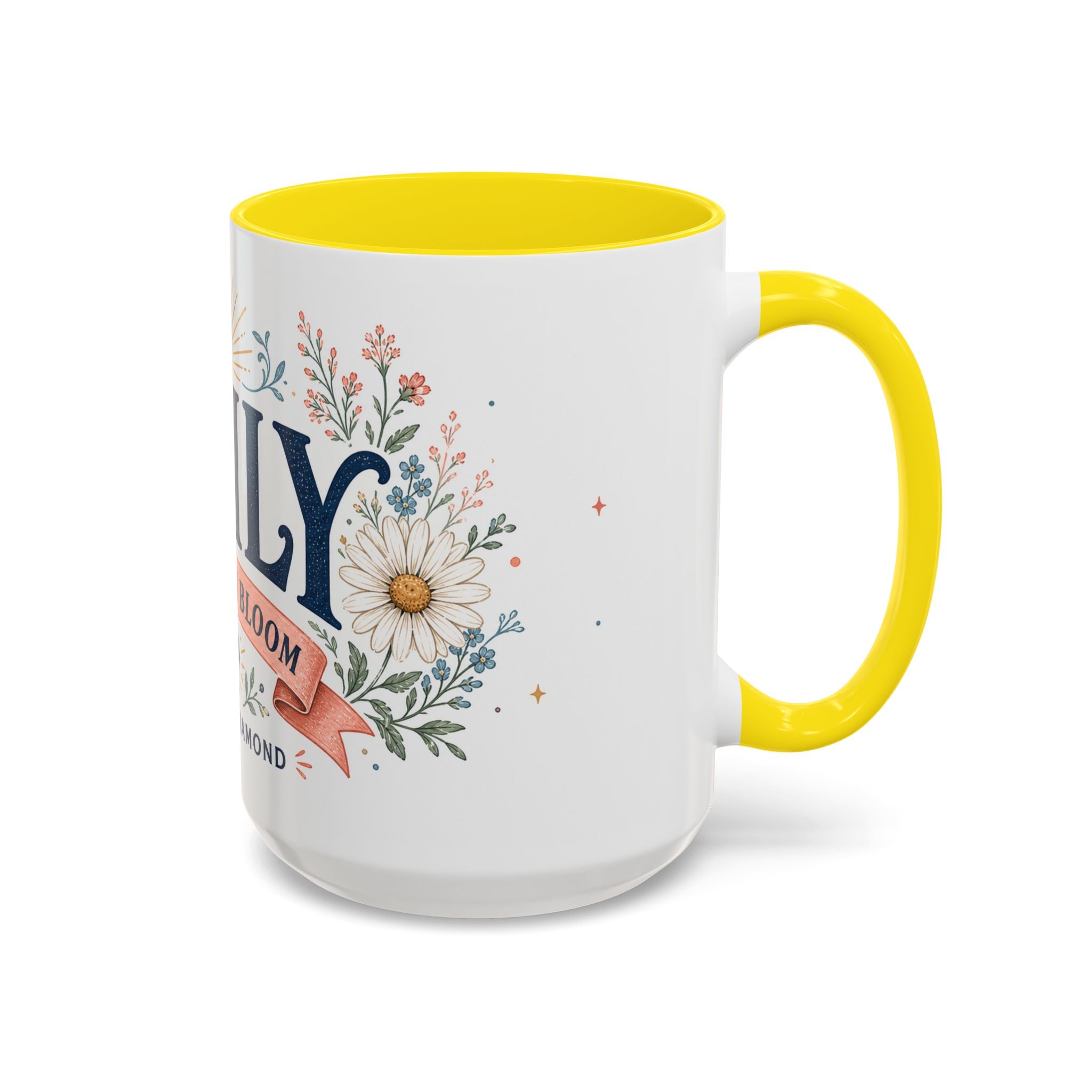 Personalized Name Birth Month Mug | Birth Flower Stone Birthday Gift | 11oz 15oz