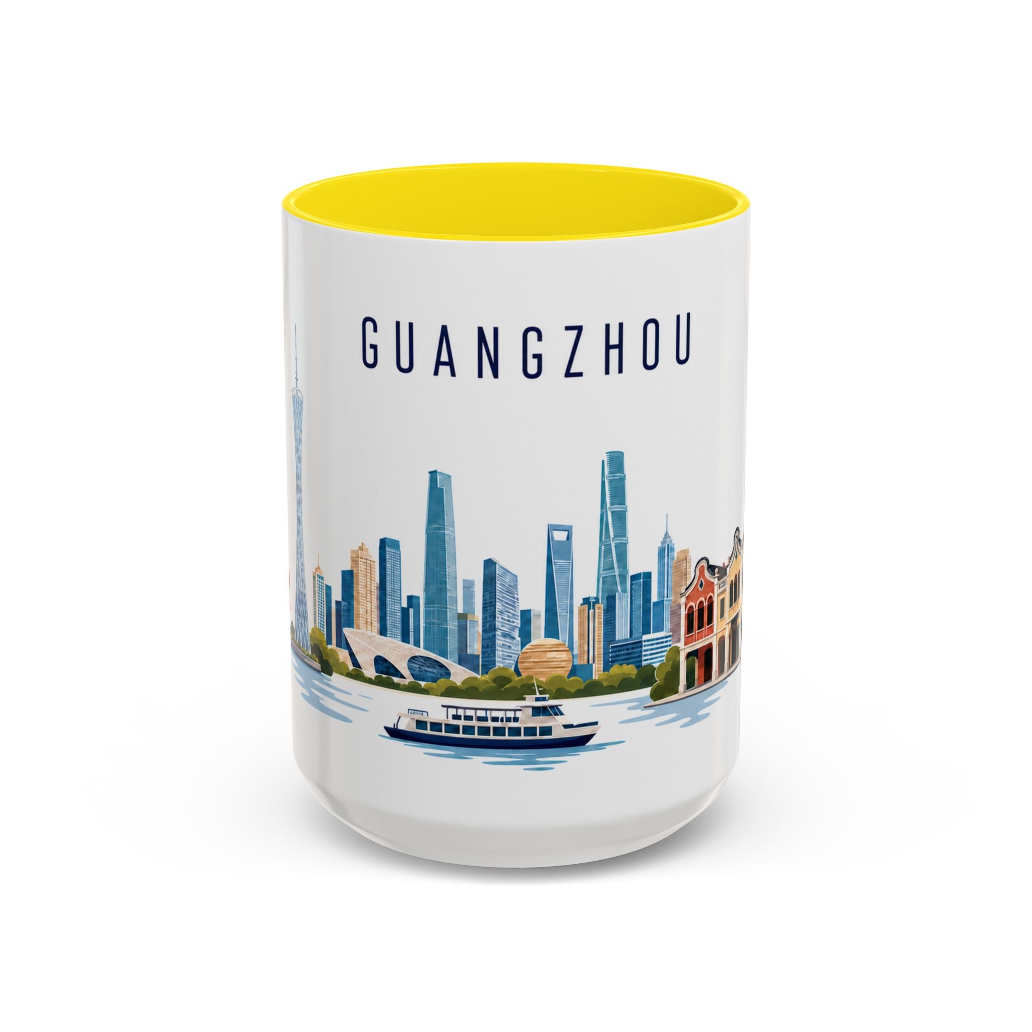 Guangzhou Coffee Mug | China Travel Souvenir | Porcelain Decal City Gift | 11oz 15oz Accent Mug