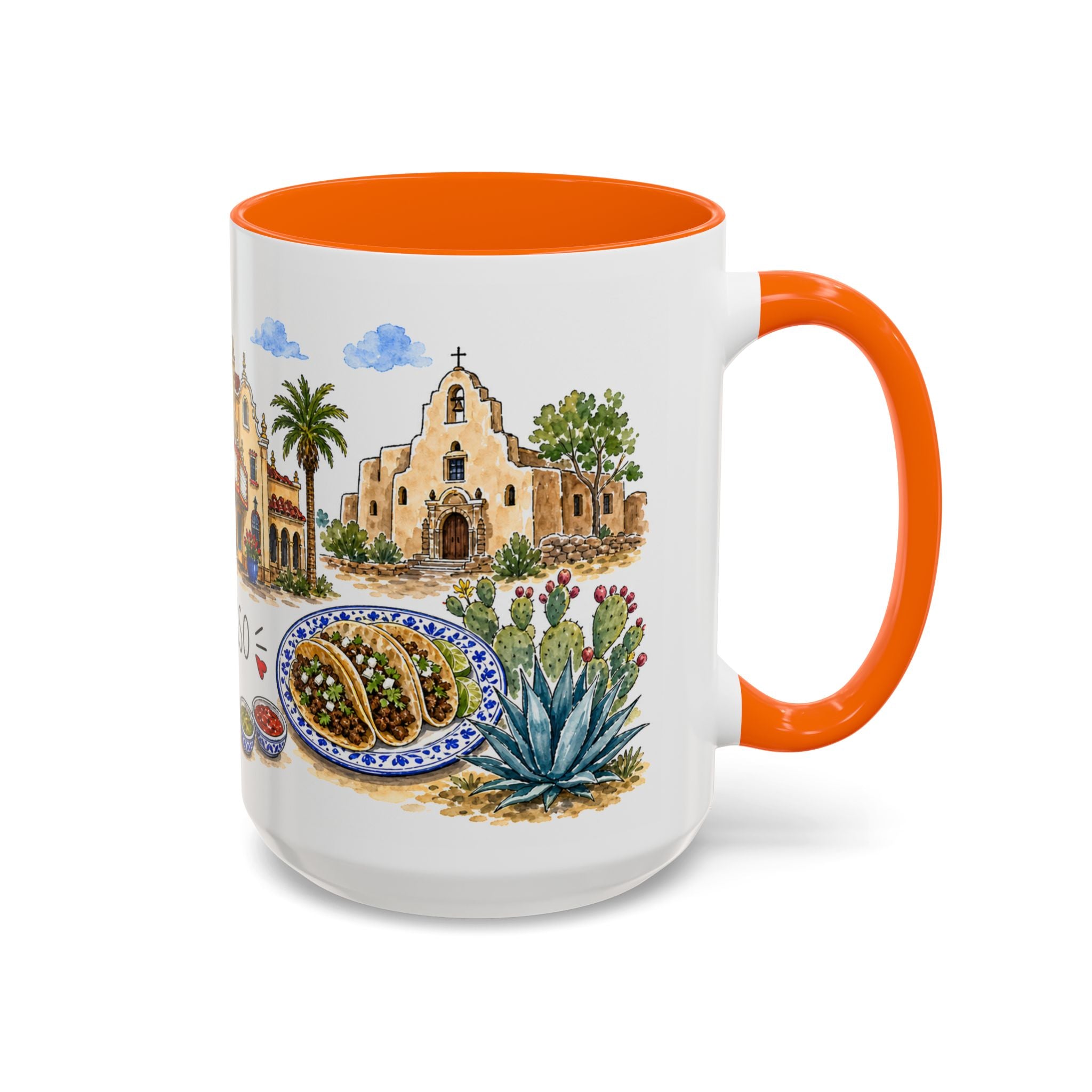El Paso Illustrated Travel Mug | City Souvenir Accent Coffee Mug | 11oz 15oz Ceramic Cup