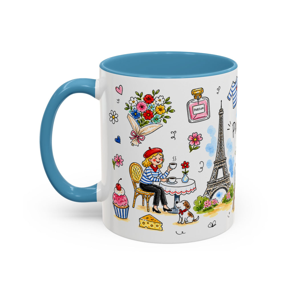 Paris Travel Mug | European City Souvenir Accent Coffee Mug | 11oz 15oz Ceramic Cup