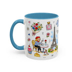 Paris Travel Mug | European City Souvenir Accent Coffee Mug | 11oz 15oz Ceramic Cup