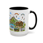 Interlaken Illustrated Travel Mug | Switzerland Souvenir Accent Coffee Mug | 11oz 15oz Ceramic Cup