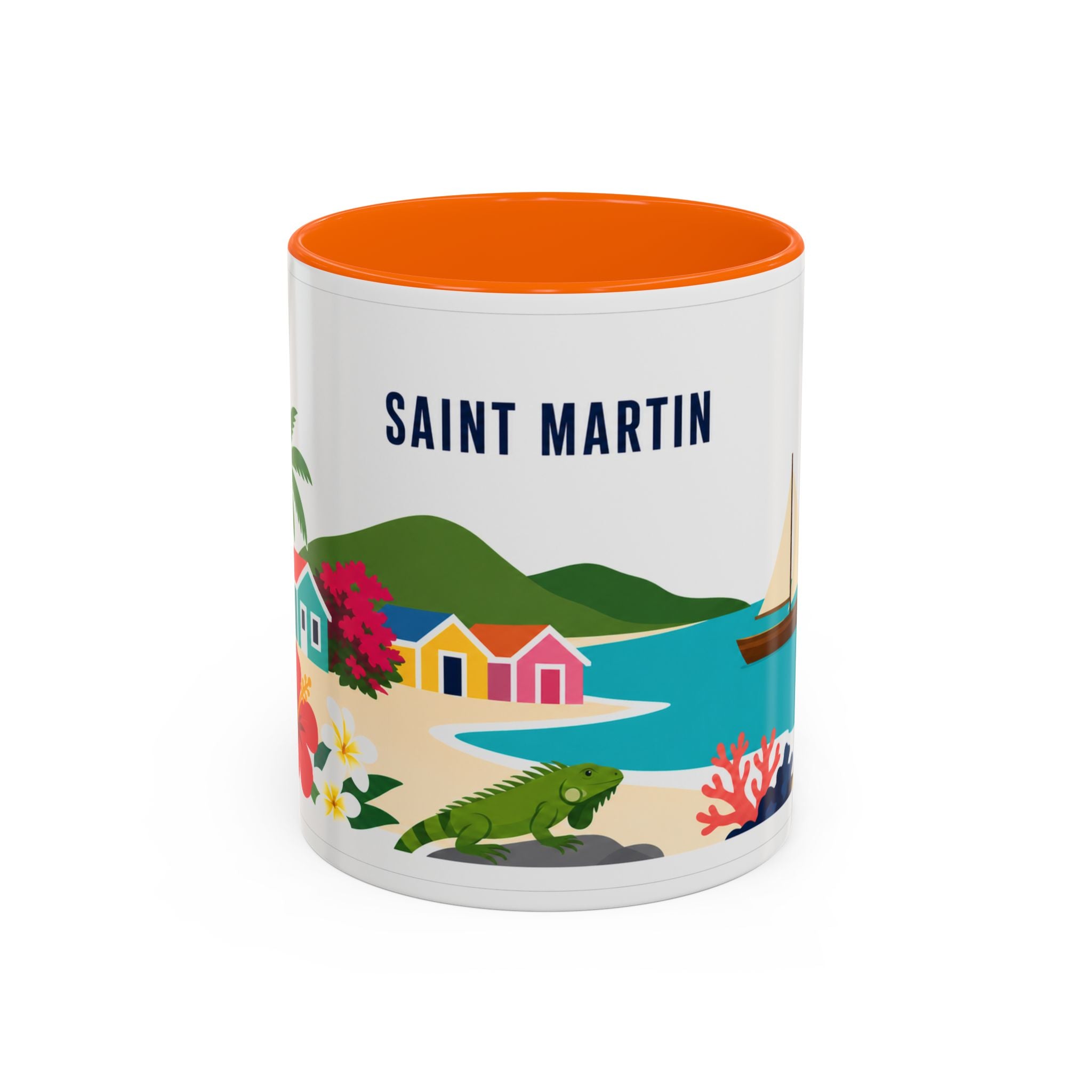 Saint Martin Coffee Mug | Travel Souvenir Accent Mug | Country Gift Ceramic Cup 11oz 15oz