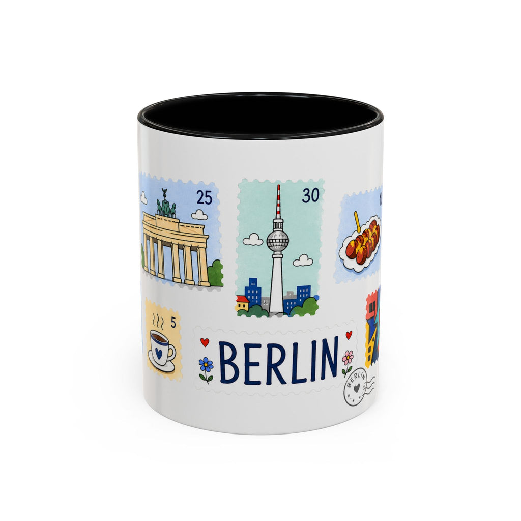 Berlin Coffee Mug | Postage Stamp Collage Mug | Travel Souvenir Accent Cup 11oz 15oz