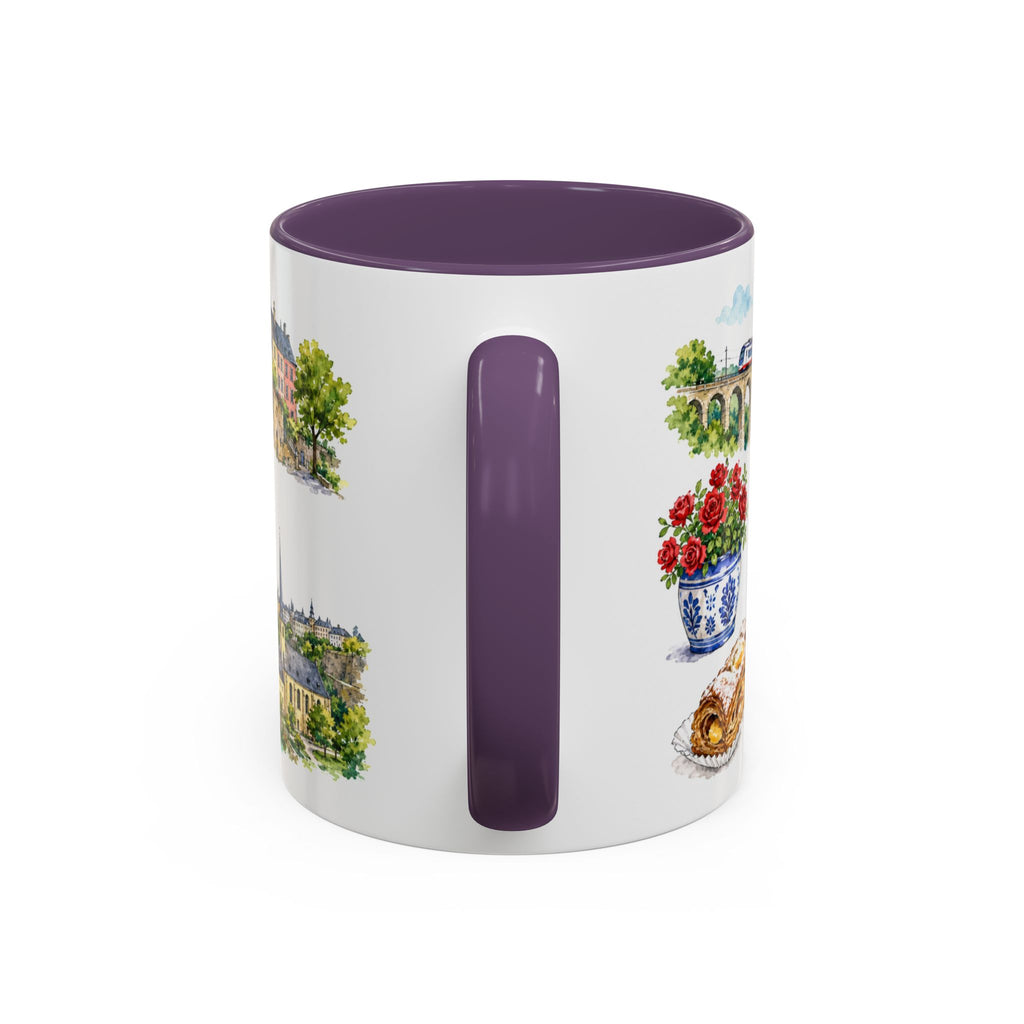Luxembourg City Illustrated Travel Mug | City Souvenir Accent Coffee Mug | 11oz 15oz Ceramic Cup