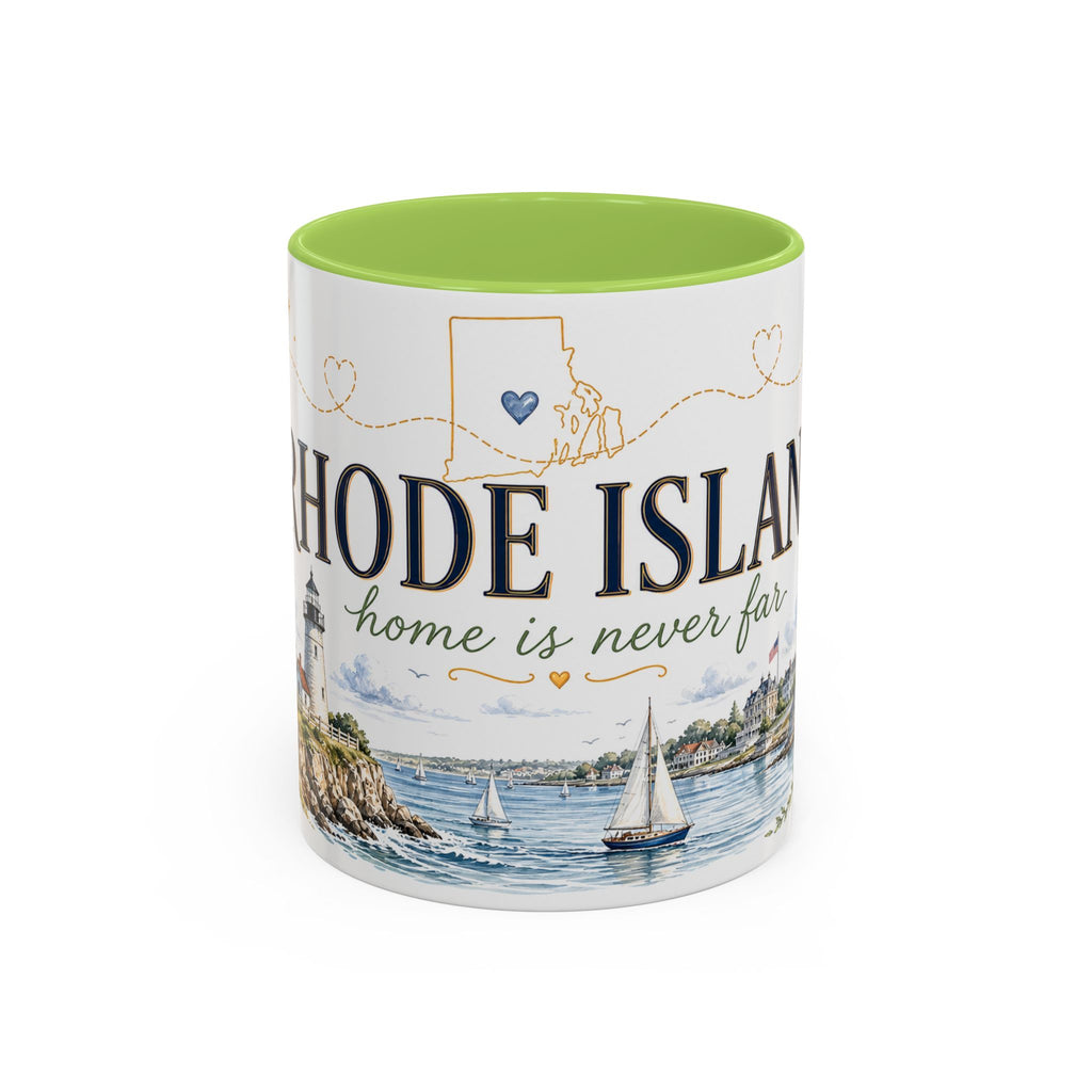 Rhode Island State Map Mug | Botanical Seaside Accent Cup (11oz or 15oz)