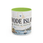 Rhode Island State Map Mug | Botanical Seaside Accent Cup (11oz or 15oz)