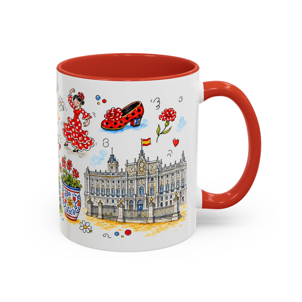 Madrid Travel Mug | European City Souvenir Accent Coffee Mug | 11oz 15oz Ceramic Cup