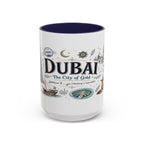 Dubai Coffee Mug | UAE Souvenir Travel Gift | Accent Color Ceramic 11oz 15oz