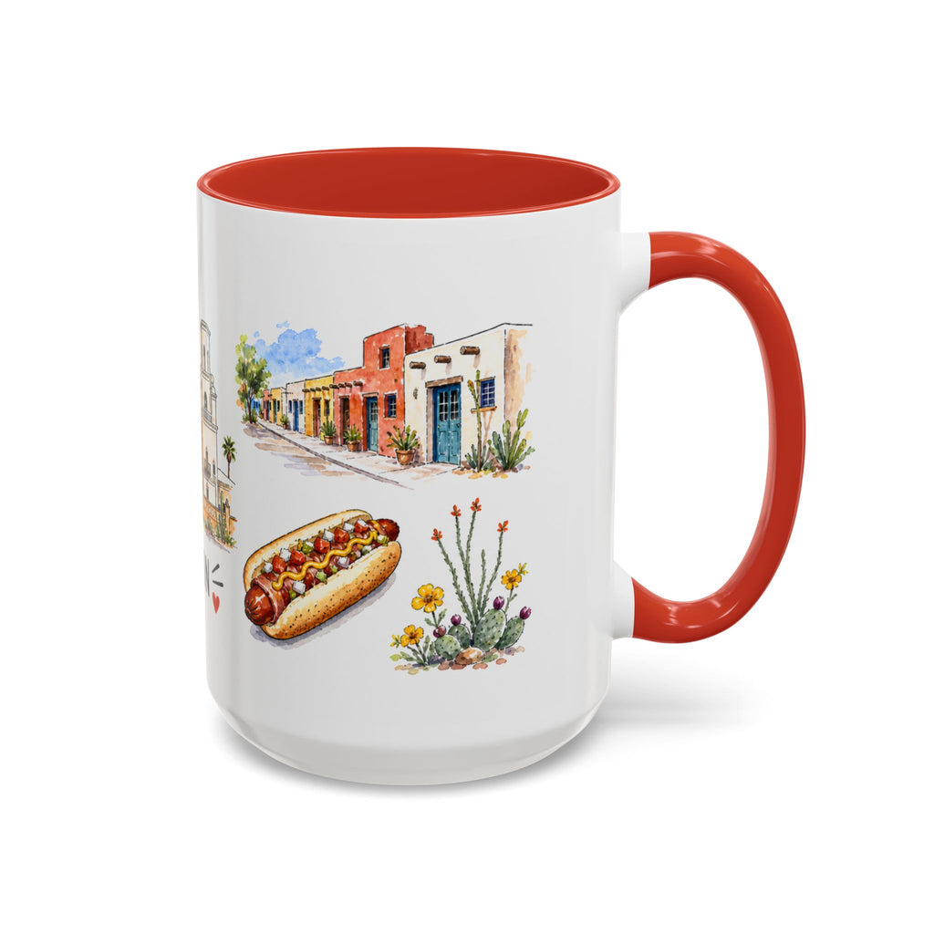 Tucson Illustrated Travel Mug | City Souvenir Accent Coffee Mug | 11oz 15oz Ceramic Cup