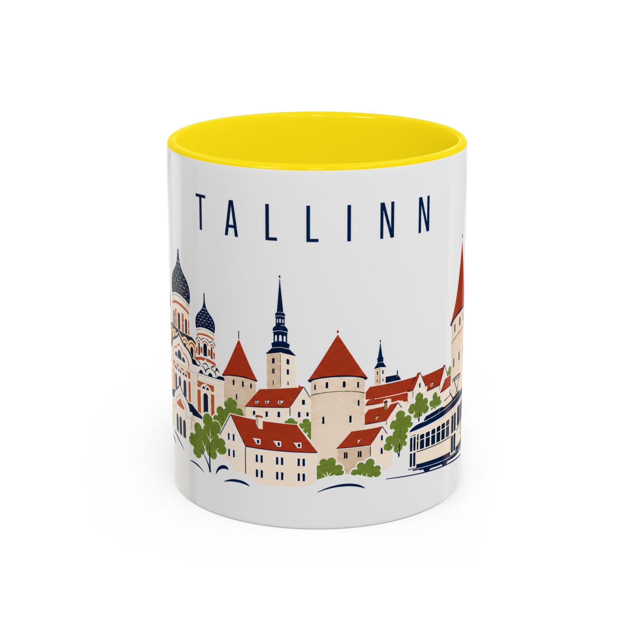 Tallinn Coffee Mug | Estonia Travel Souvenir | Porcelain Decal City Gift | 11oz 15oz Accent Mug