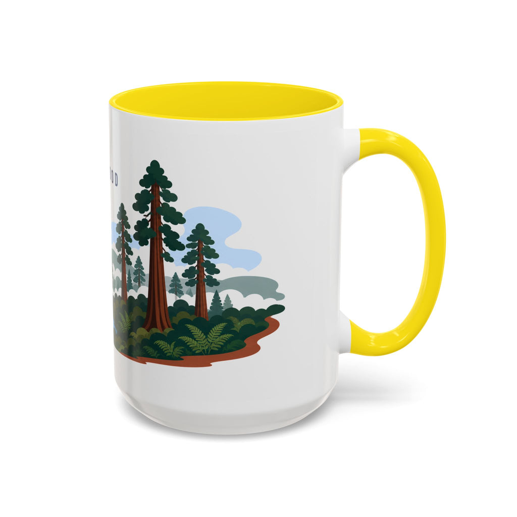Redwood National Park Coffee Mug | Solid Color Block Park Souvenir | 11oz 15oz Accent Mug