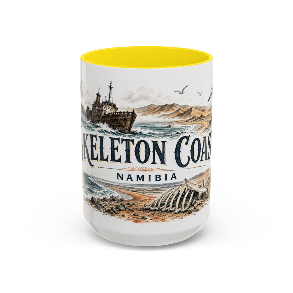 Skeleton Coast Mug, Namibia Travel Souvenir, Bucket List Gift, Accent Ceramic Coffee Mug 11oz 15oz