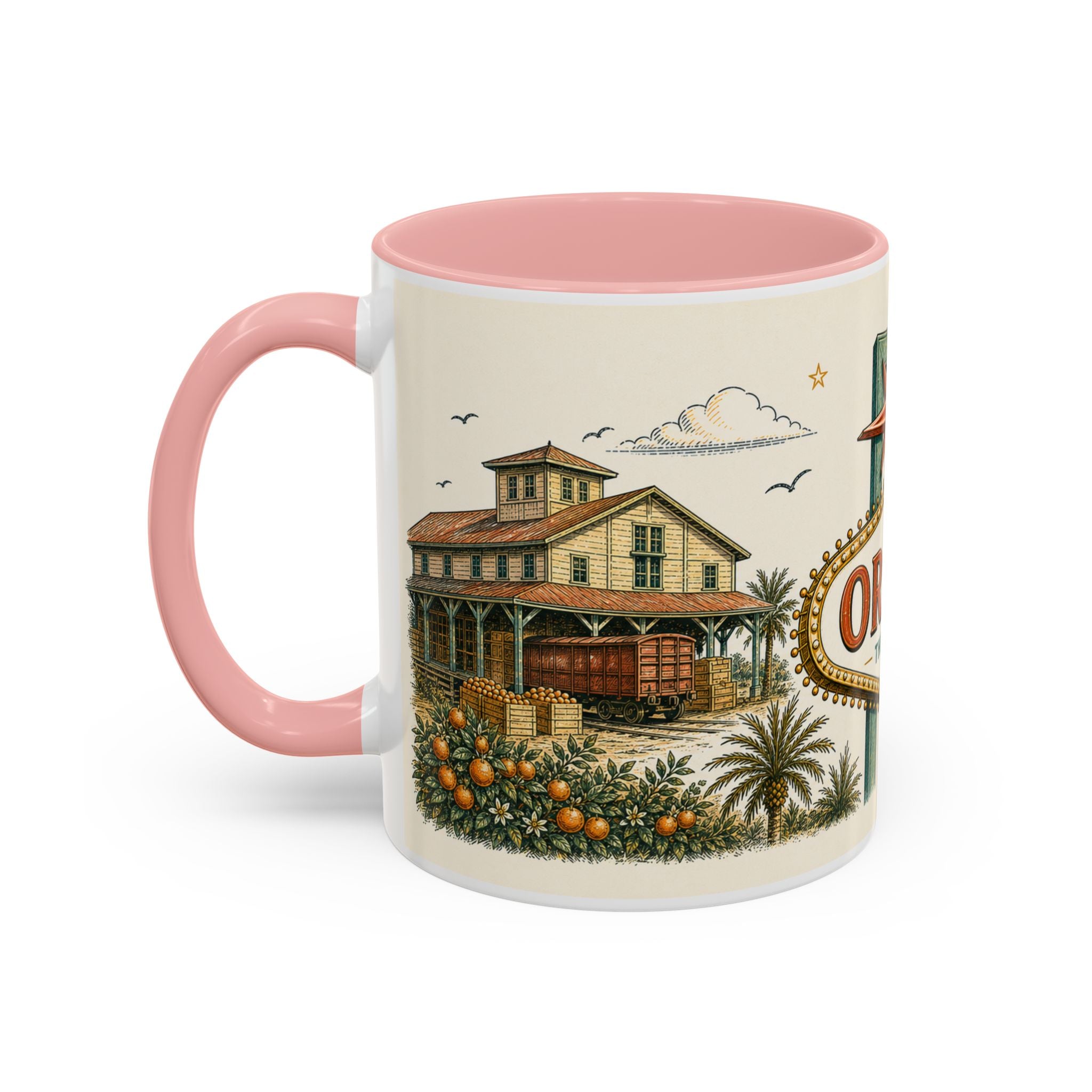 Orlando Coffee Mug | United States Travel Souvenir | Vintage Illustrated City Gift | 11 oz 15 oz Accent Mug