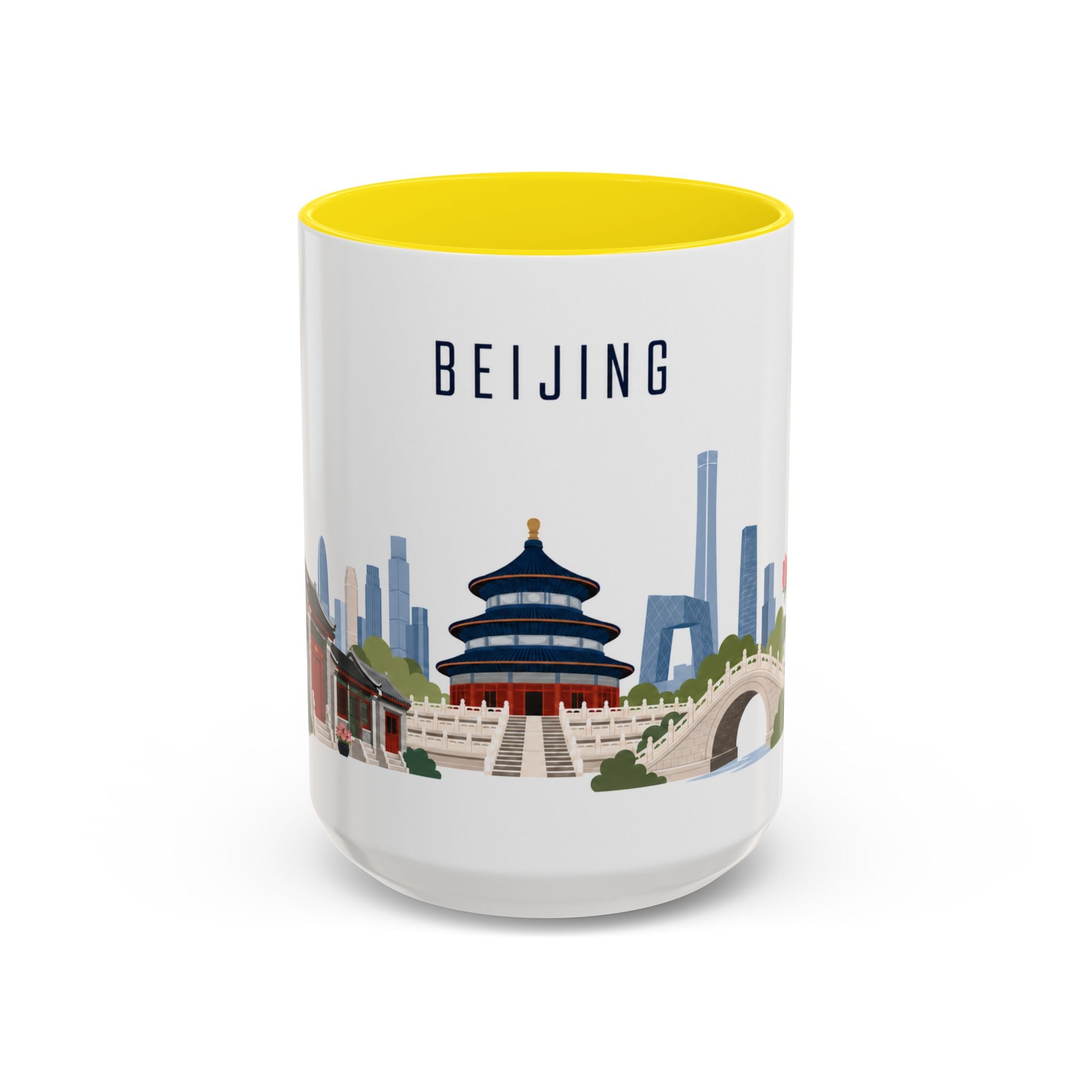 Beijing Coffee Mug | China Travel Souvenir | Porcelain Decal City Gift | 11oz 15oz Accent Mug