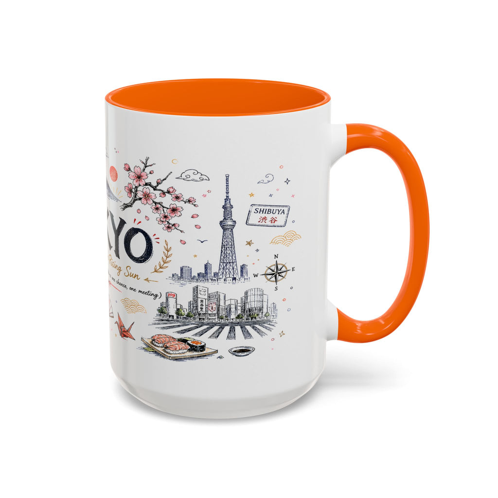 Tokyo Coffee Mug | Japan Souvenir Travel Gift | Accent Color Ceramic 11oz 15oz